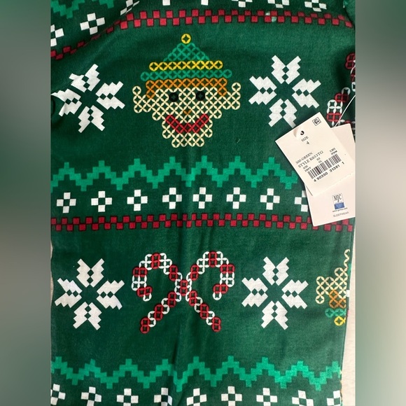 Secret Santa Elf Pajamas Size 4T KIDS 2 Piece Set Green Red New with Tags - Picture 5 of 8